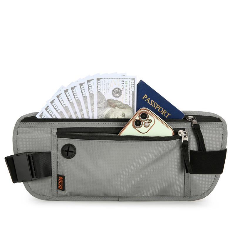 Diebstahlsicherer Reise-Versteck-Hüfttasche Unisex Multifunktionale Enganliegende Reisepass- & Ausweis-Halter Spritzwassergeschützte Leichte Hüfttasche