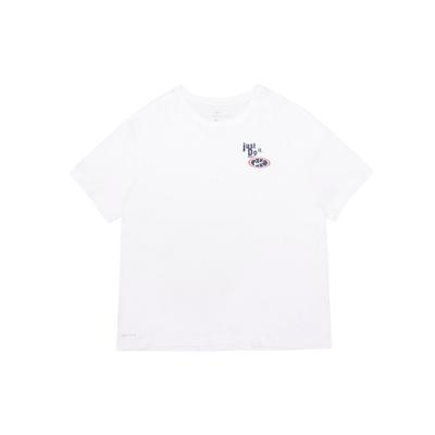 Solid Pattern Print Crew Neck Short Sleeve T-Shirt Men Tops White BQ3672-100