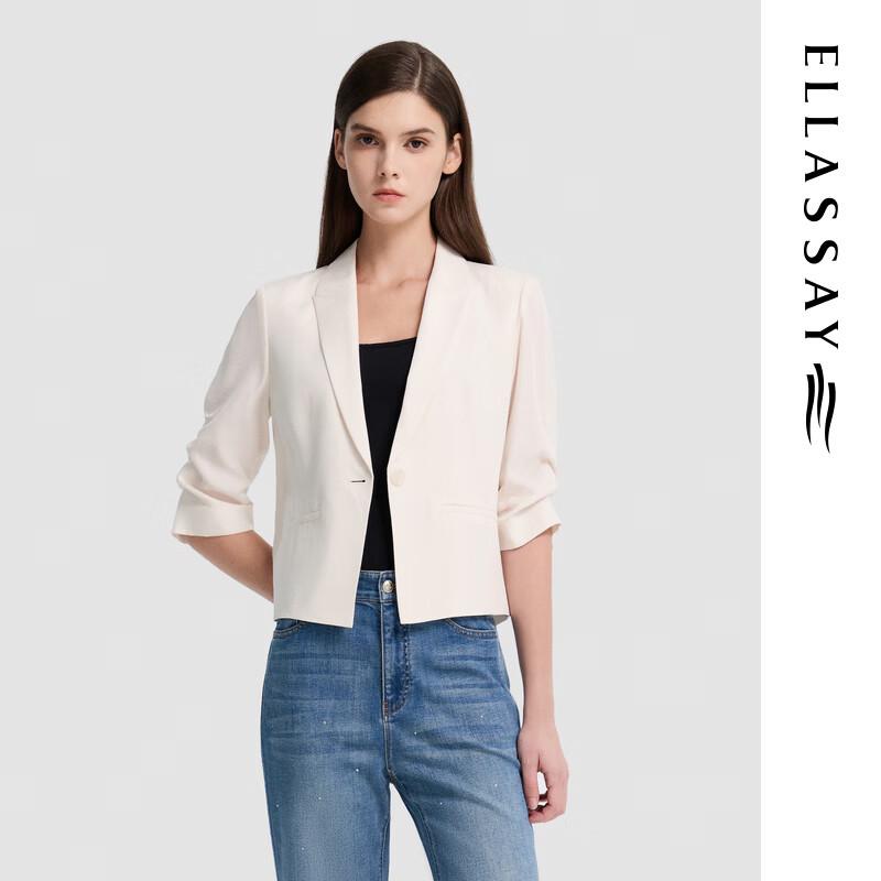 ELLASSAY Women s Acetate Short Waist Blazer M
