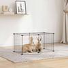 Vidaxl Pet Cage with Gate, 8 Panels, Black, 35X35 Cm, Steel