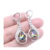 Seven-Color Rainbow Topaz Diamond Inlaid Drop Earrings for Women