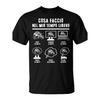 Men's Funny Motorcycle T-Shirt - Italian Liberty Design Biker Tee with Riding Quotes - Black Shirt with White Graphic - Casual Crewneck Gift for