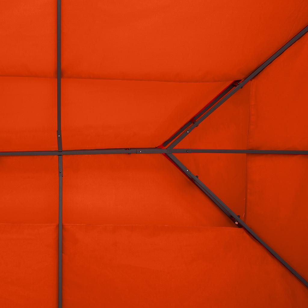3x4m Pavillon Ersatzdachbespannung 2-stufiges Oberteil UV-Schutz Garten Terrasse Außen Sonnenschutz Überdachungen Rostrot (NUR OBERTEIL)