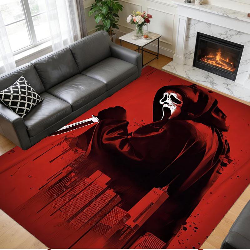 Crystal Velvet Rug Soft Non Slip Indoor Floor Mat Home DecorScream Ghostface