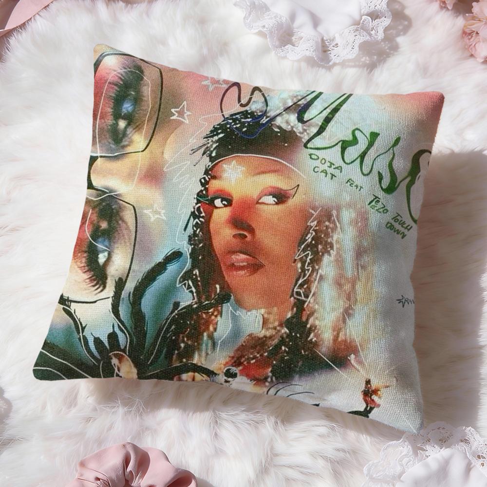 Singer D-Doja CatS Cushion Cover Premium Comfort Reversible Pillow Cove -Two in One Design for Any Room & Car Interior