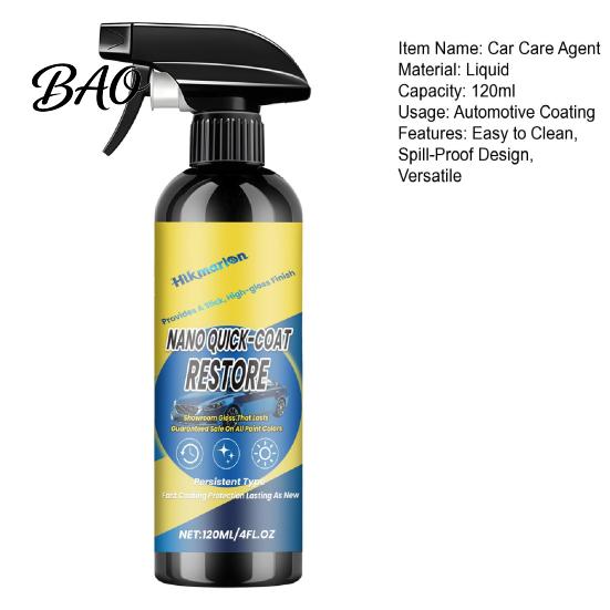 Car Surface Protectant Nano Ceramic Coating Spray for Cars, 120ml Paint Shine Restorer Hydrophobic Wax with Protection, Easy DIY Gloss Enhancer