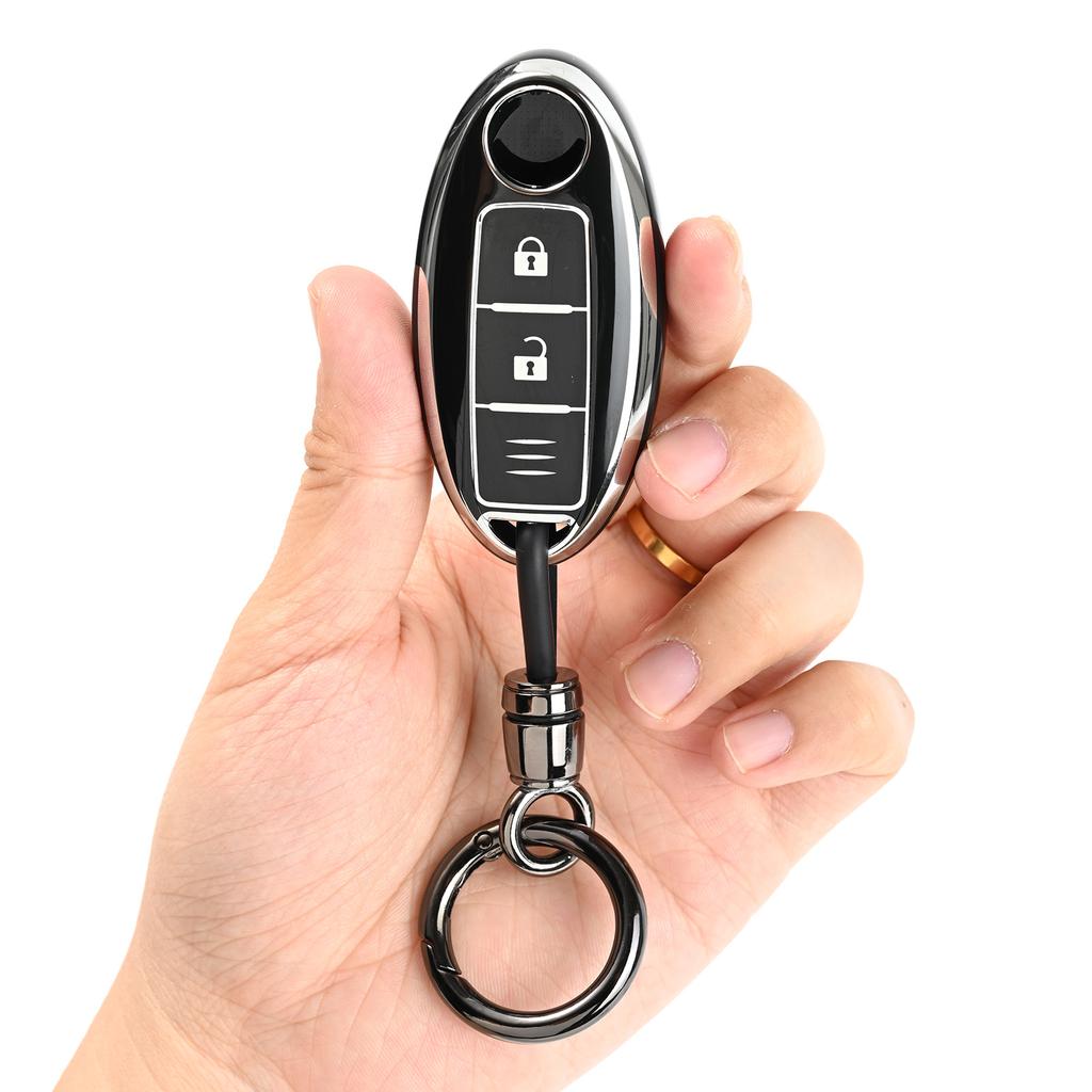 TPU Bilnyckelfodral Fob För Nissan Qashqai Pulsar March 370Z Micra Juke Note Tiida Wingroad NV200 Leaf Cube Fjärrnyckel Fodral Skal