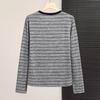 Women's Color-Block Striped Round Neck Long Sleeve T-Shirt
