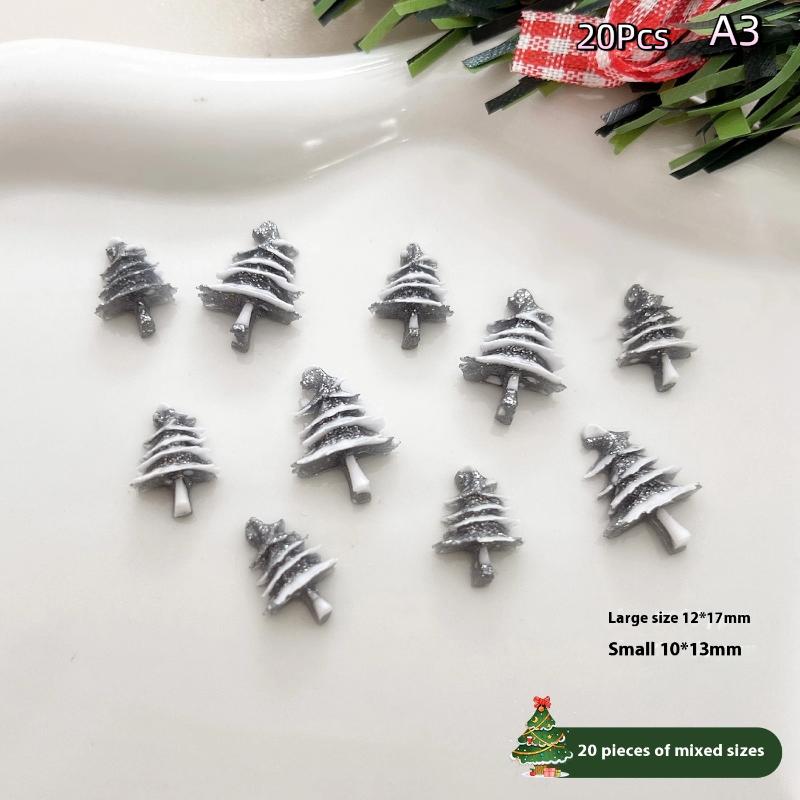 Christmas Colorful Nail Decoration Resin Accessories Christmas Tree Snowflakes Diy Nail Glamour Stereoscopic Nail Salon