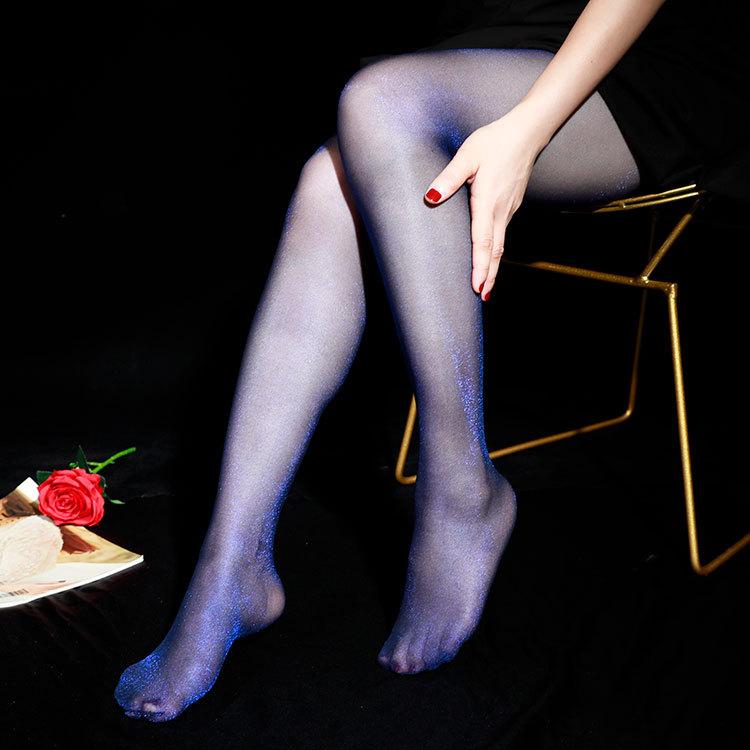Shiny Gold and Silver Men's Sexy Stockings Base 1 Shiny Pantyhose Silver Glitter Fantasy Night Glow Fun Flirting Socks