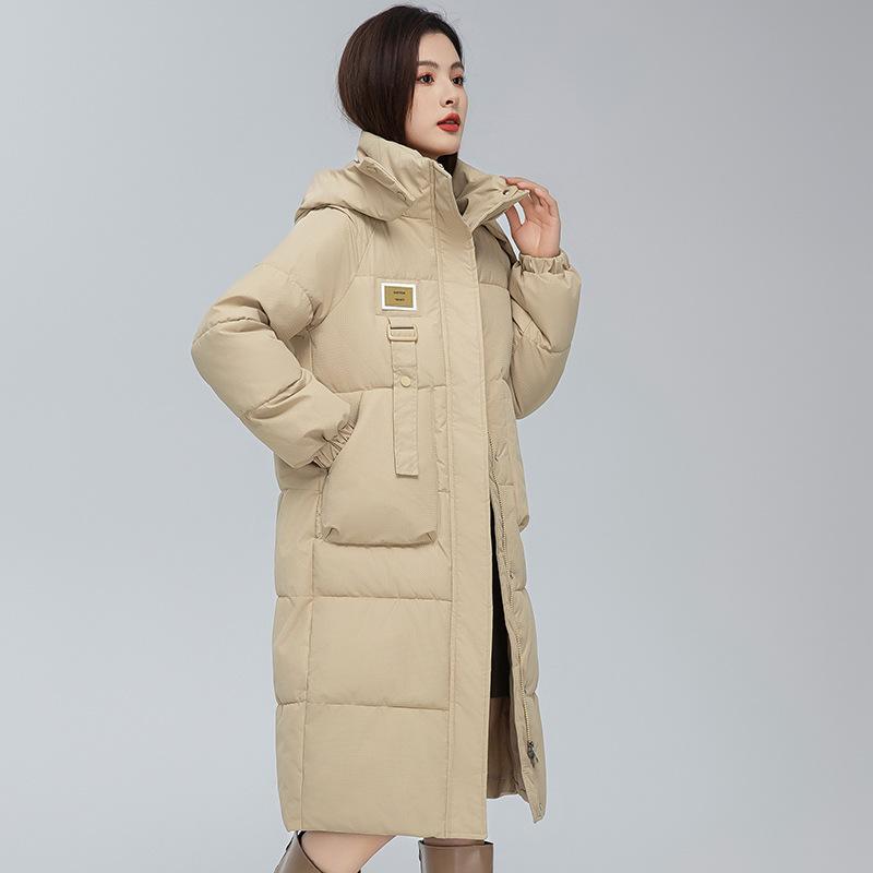 Women's Extended Over-the-knee Plus Size Winter Clothes New Korean Version of Hooded Down Cotton-padded Jacket Loose Cotton-padded Jacket.