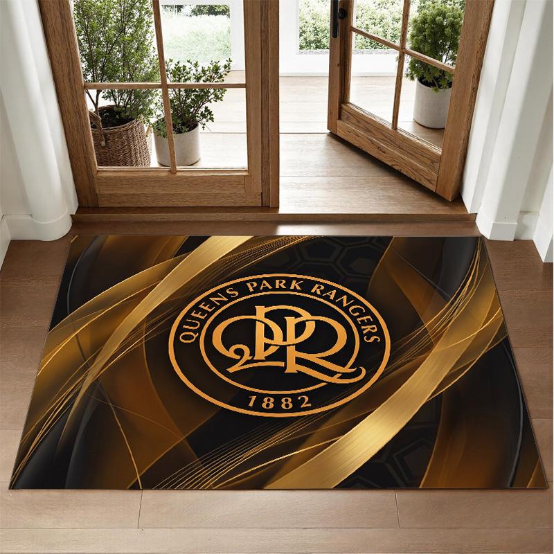 Queens Park Rangers Football Design Crystal Velvet Rug Soft Decorative Mat for Bedroom Entrance
