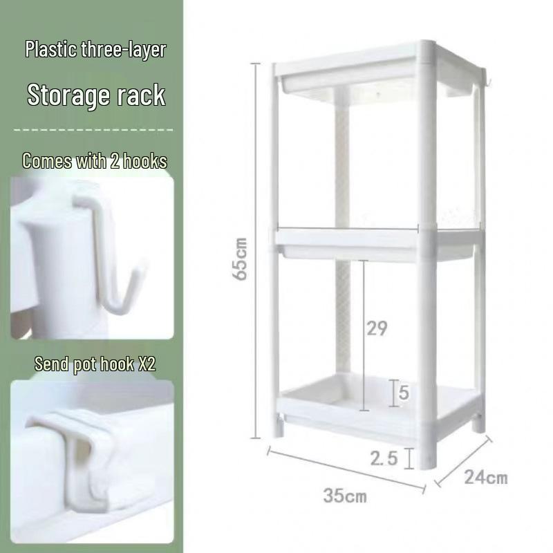 Bathroom & Kitchen Corner Shelf Storage Cart