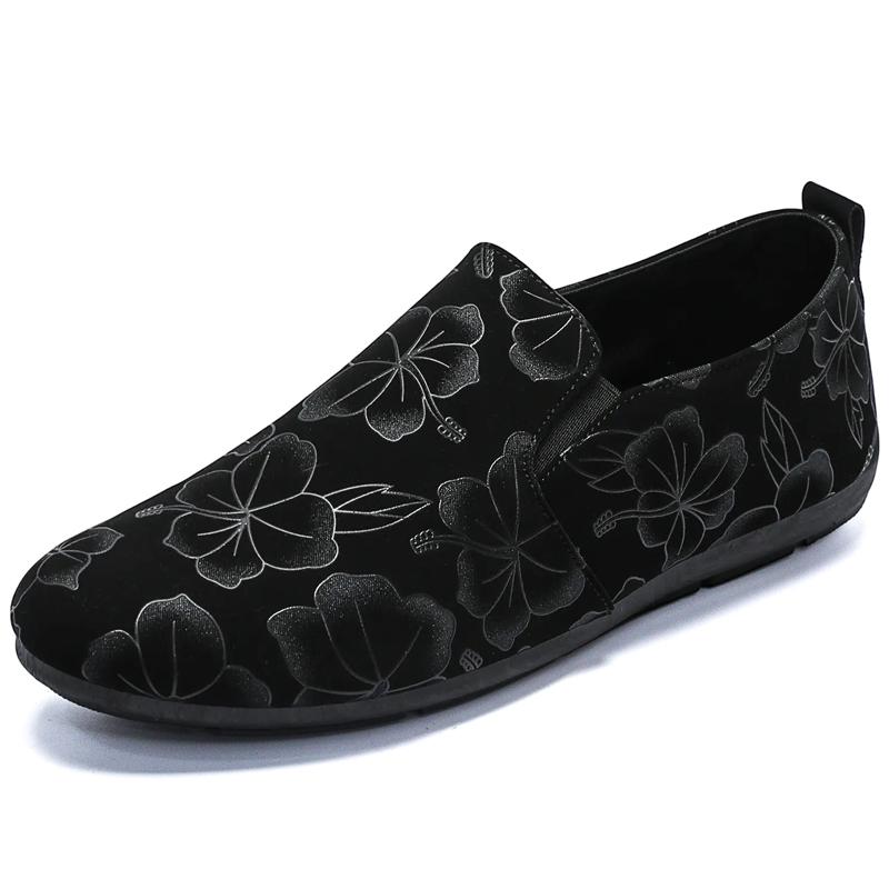 Herren Beliebte Bohnenschuhe Ein Fuß Faule Schuhe Vielseitig Atmungsaktiv Lässig Fahren Stoffschuhe Streetstyle Blumenmuster 2025