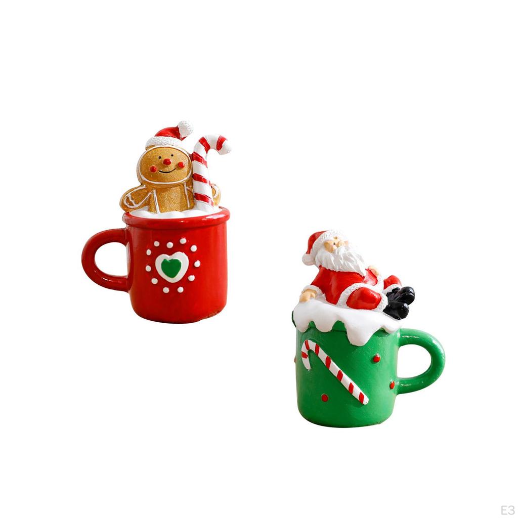 Christmas Resin Figurine Small Cute Xmas Statue Window Display Living Room Crafts Shelf TV Stand