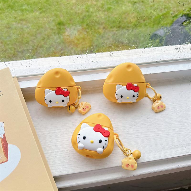 Cute cartoon cheese KT earphone cover AirPods Pro protective case for Apple 2 3rd generation Bluetooth silicone women