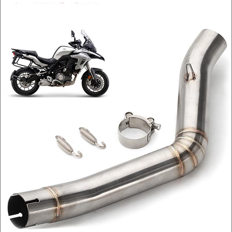Stainless Steel Motorcycle Exhaust Muffler Motorcycle Exhaust Vent Middle Link Pipe for Benelli TRK 502