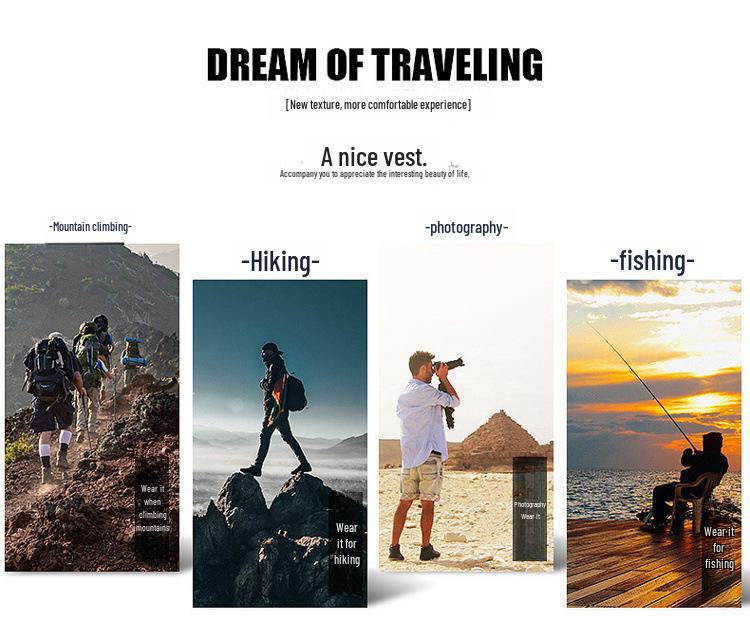 Vestă fără mâneci cu uscare rapidă și buzunare multiple pentru bărbați, pentru primăvară, vară, toamnă, iarnă, pentru bărbați de vârstă mijlocie și vârstnici