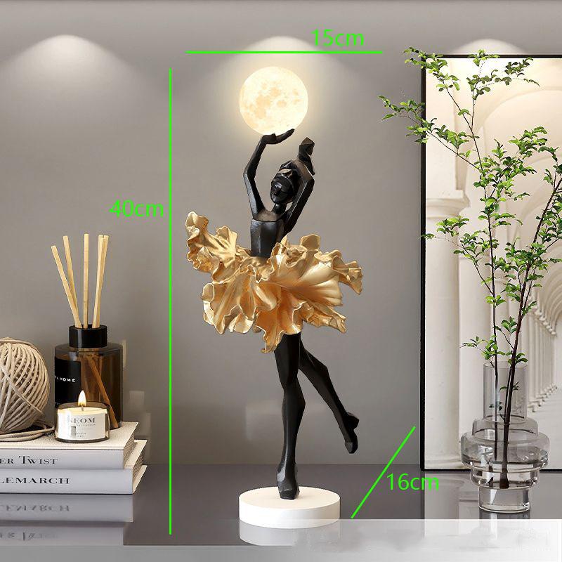 Modern Resin Ballet Girl Night Light Decoration Items Home Livingroom Figurines Ornaments Hotel Homestay Sculpture Accessories