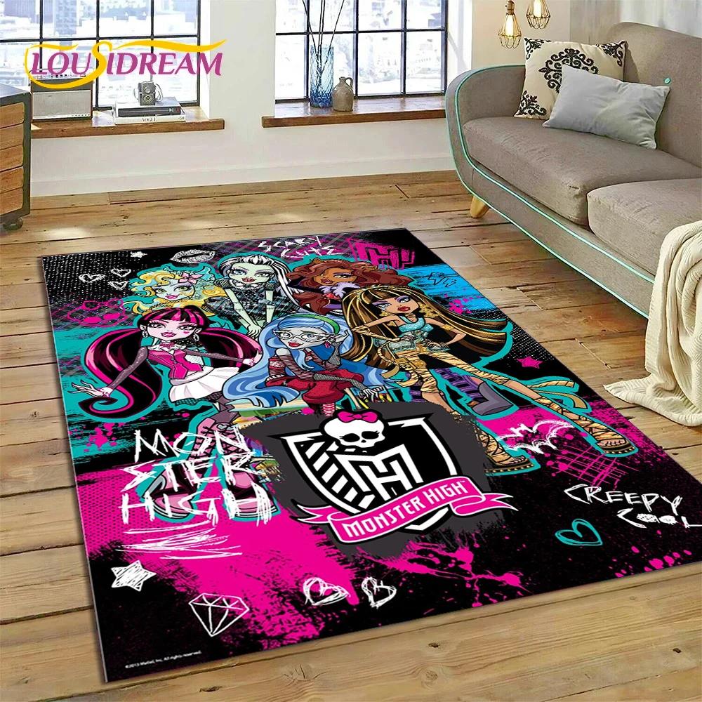Cartoon Monster High Draculaura Vampire Rug Carpet for Living Room Bedroom Home Decor,Non-slip Decoration for Sofa Doormat Gift