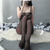 Night European and American Erotic Underwear Mesh Open Sexy Jacquard Jumpsuit Uniform Extremely Tempting Women's Pajamas