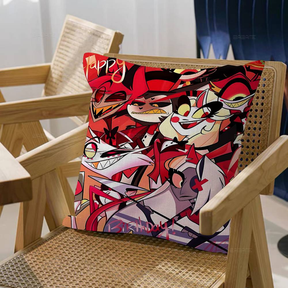 Cartoon H-Hazbin H-Hotels Pillow Gifts Home Office Furnishings Bedroom Sofa Car Cushion Cover Case 45x45cm