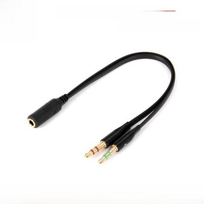 Cablu audio dual de 3,5 mm pentru căști și microfoane, material TPE, 1,2 m