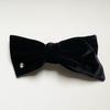 Velvet Big Ribbon Barrette [Black]
