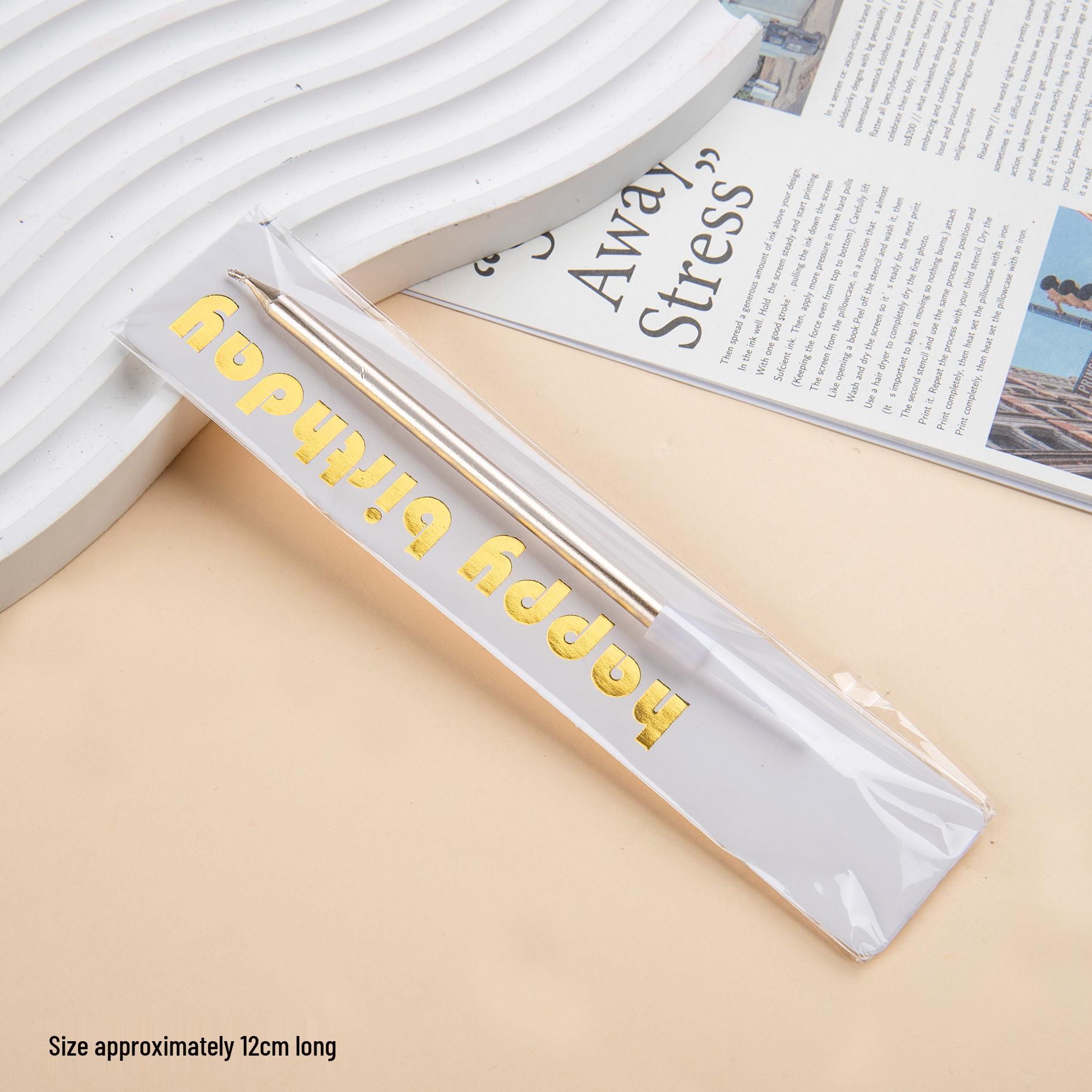 

Gold-Plated Romantic Pencil Candle for Cake Decoration