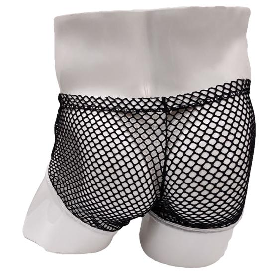 Fashion Sexy Mesh See-through Low Waist Men's Breathable Boxer Briefs Underwear
