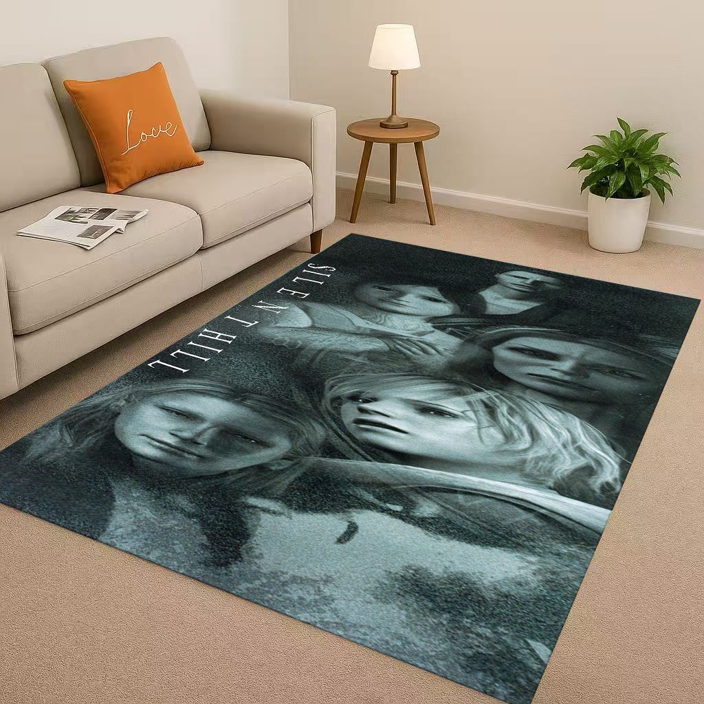 Retro Game Silent Hill Pyramid Head Horror Movie Living Room Non-Slip Area Rug Carpet for Bedroom Playroom Sofa,Home Doormat
