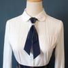 Fashion Vintage Fabric Bow Tie Pearl Adjustable Necktie Handmade Neck Decoration British Bowtie Collar