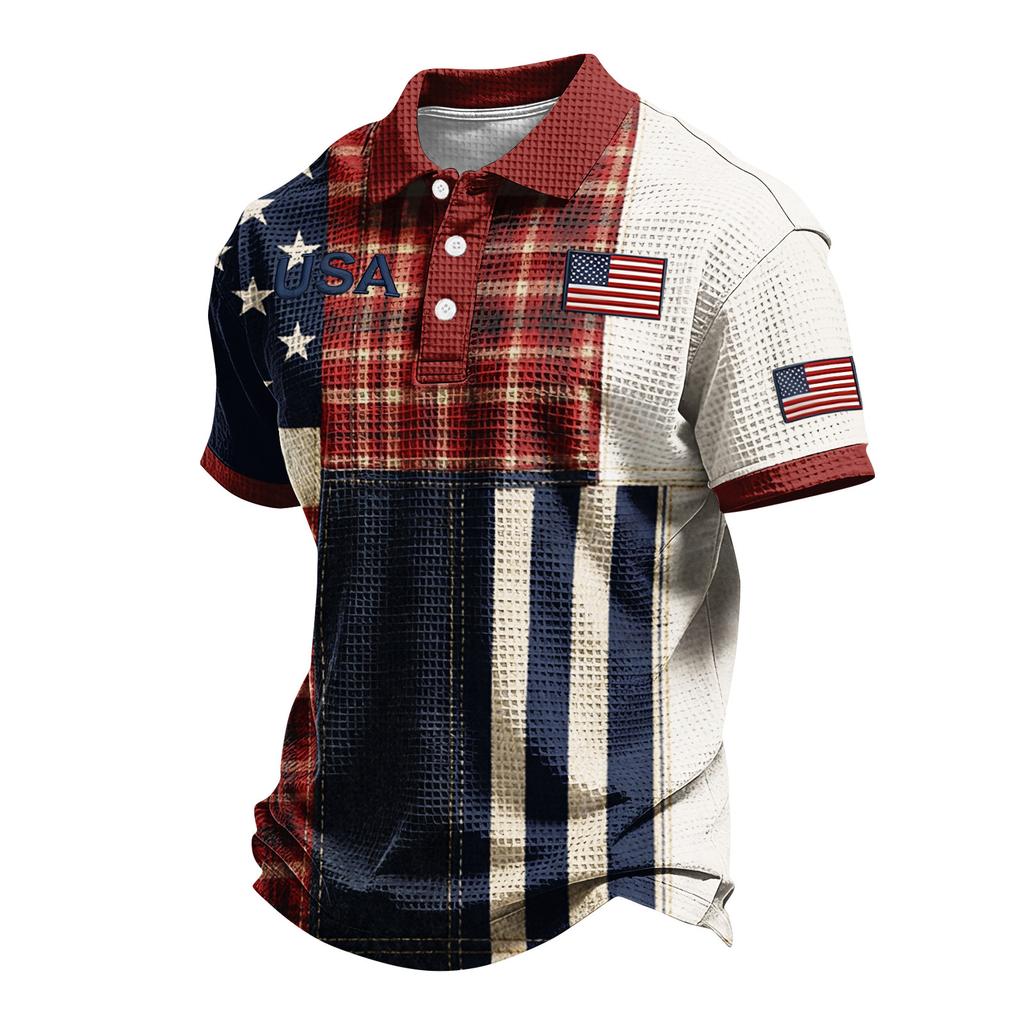 Men's Single Breasted Button Down Short Sleeved Casual And Comfortable Top