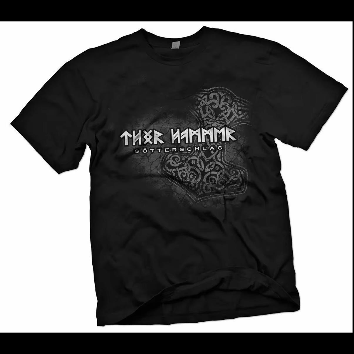 

Odin Rune Valhalla Mjolnir Thor Hammer T-Shirt Short Sleeve Casual 100% Cotton O-Neck Summer Mens T-shirt 4XL