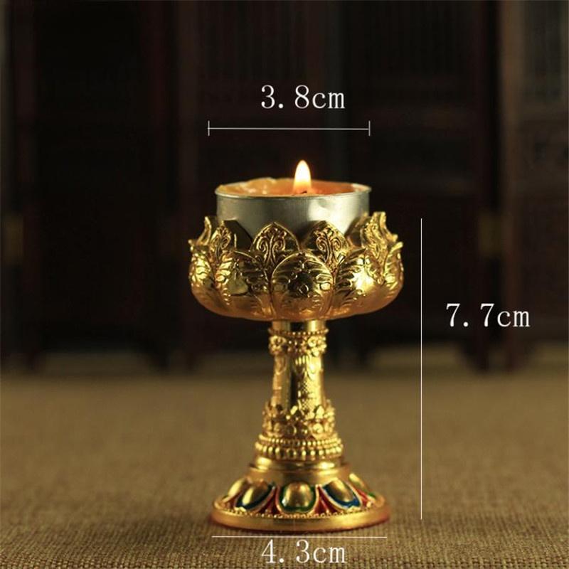 Lotus Metal Candle Holder – Alloy Tealight Stand for Buddhist Altar, Meditation & Home Decor