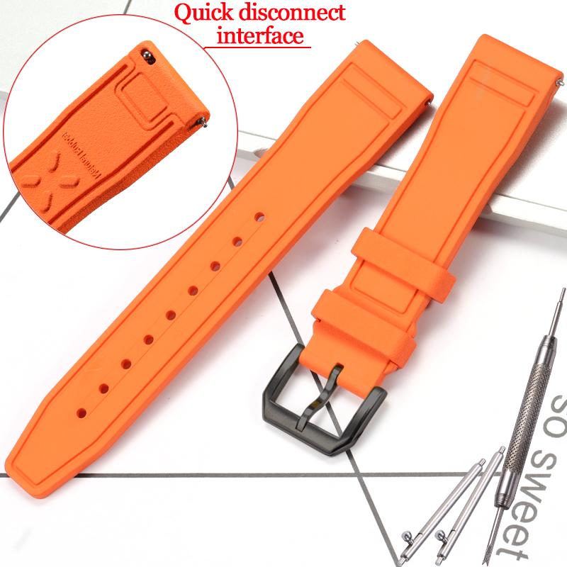 Rubber Silicone Watch Strap for IWC Pilot's Band Quick Release Bracelet Fluororubber Watchband