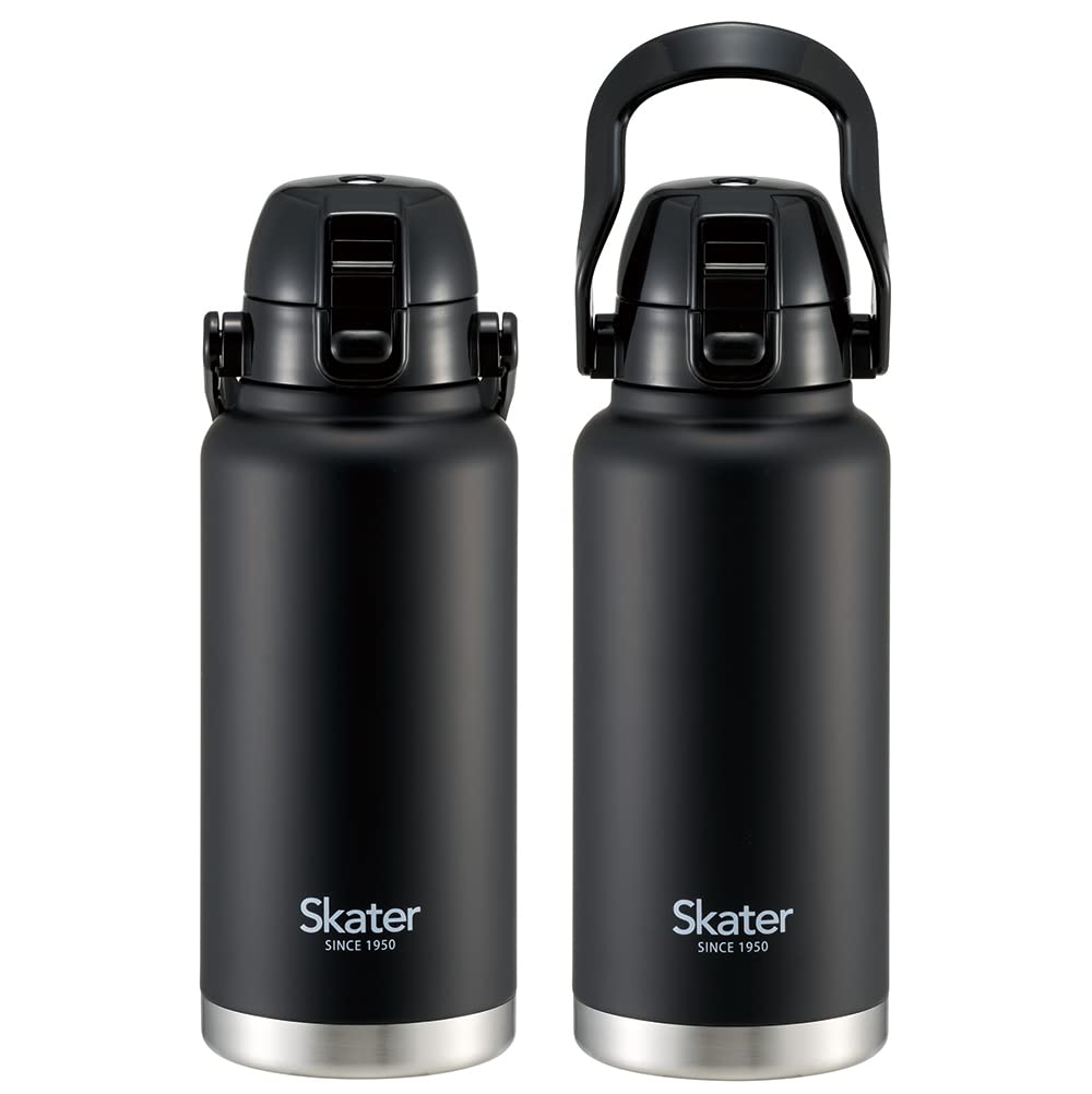 Skater STD10H-A Stainless Steel Direct Drinking Bottle with Handle, 1000ml Water Bottle, Black