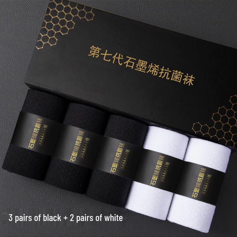 Ginger Graphene Men's 7th Gen Antibacterial Business Mid-Calf Socks, Breathable, Sweat-Absorbent Cotton for Autumn/Winter