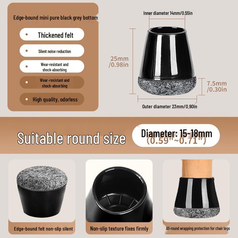 Reinforced Non-Slip Silent Chair and Table Leg Covers with Wear-Resistant Foot Pads