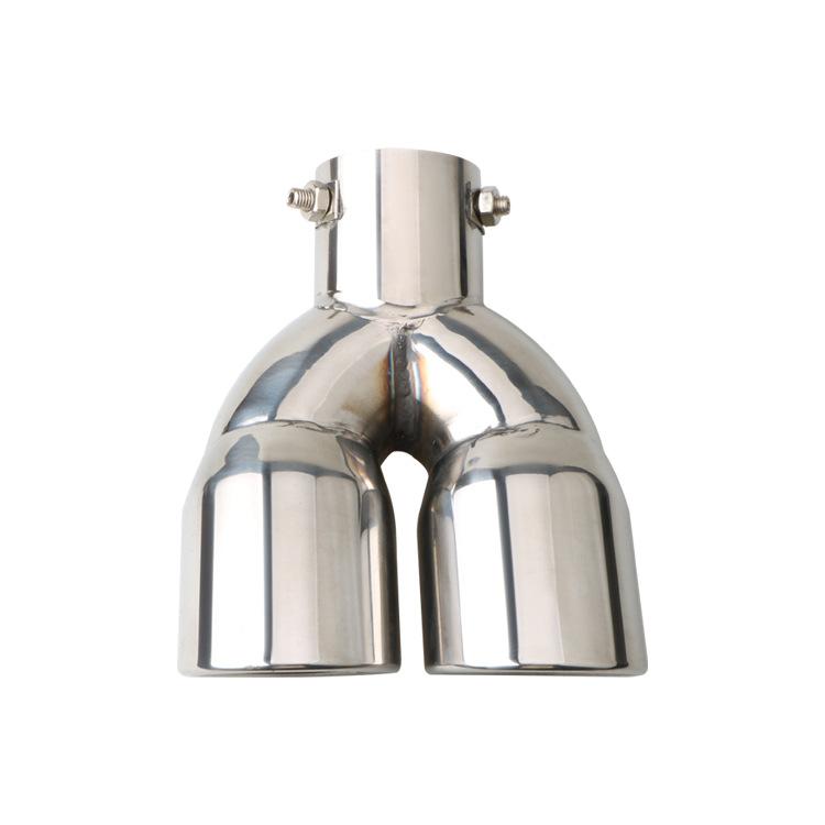 1Pc Universal Car Exhaust Muffler Tip Round Stainless Steel Car Tail Rear Chrome Round Exhaust Pipe Tail Muffler Tip Pipe Silver