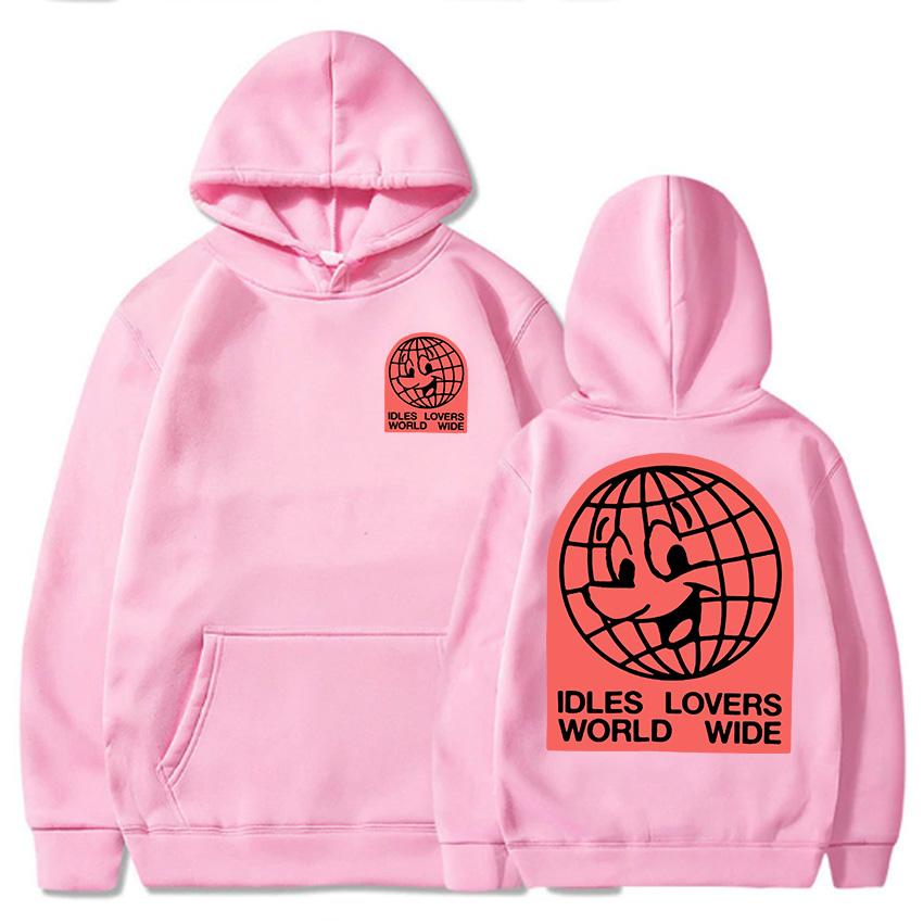 IDLES LOCKED HEART HOODIE Długi Rękaw Moda Męskie Bluzy z Kapturem Unisex Streetwear Zespół Punkowy Hip Hopowe Pulowery Ubrania Męskie