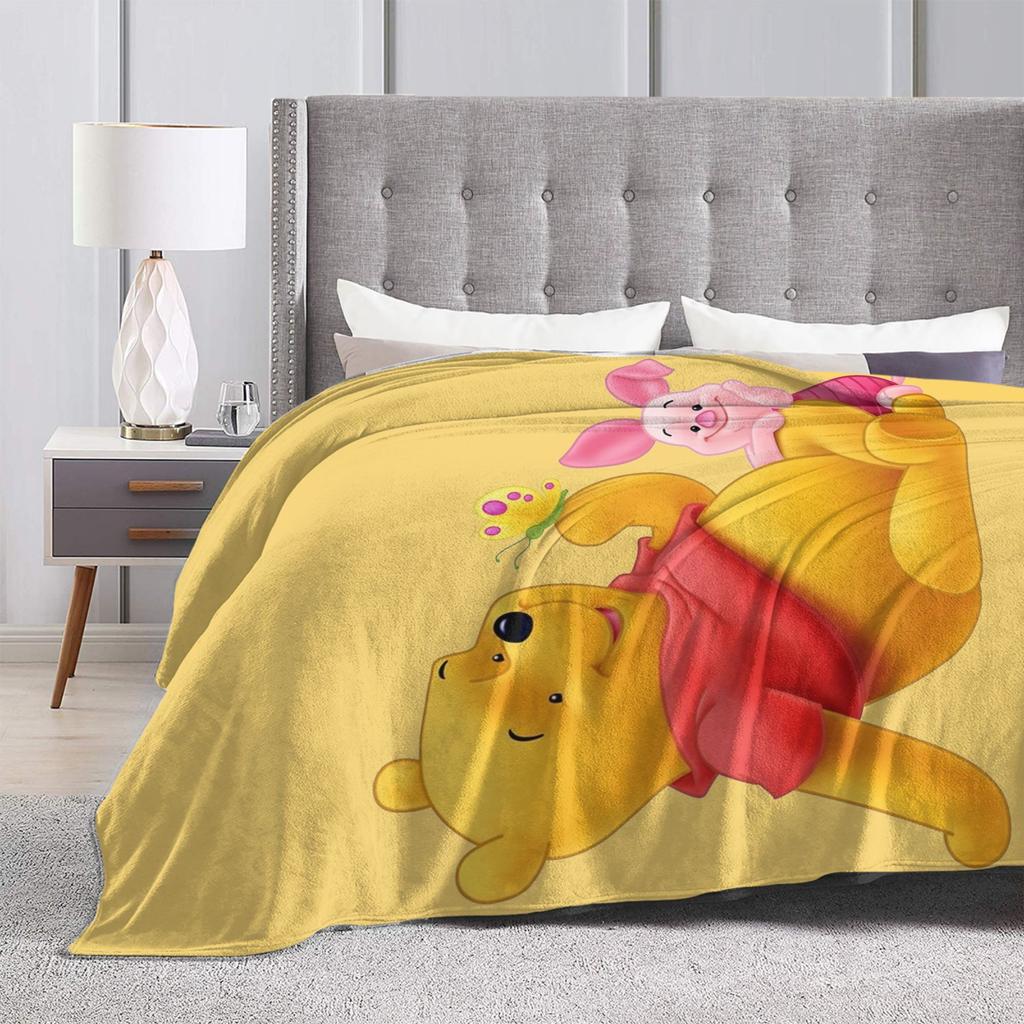 Die Winnie Puuh Bär Decke Flanell Fantastisch Warm Überwurfdecke für Tagesdecke Winter,