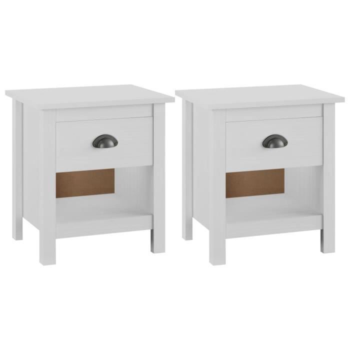 VidaXL Tables de chevet 2 pcs Hill Range 46x35x49,5 cm Pin solide