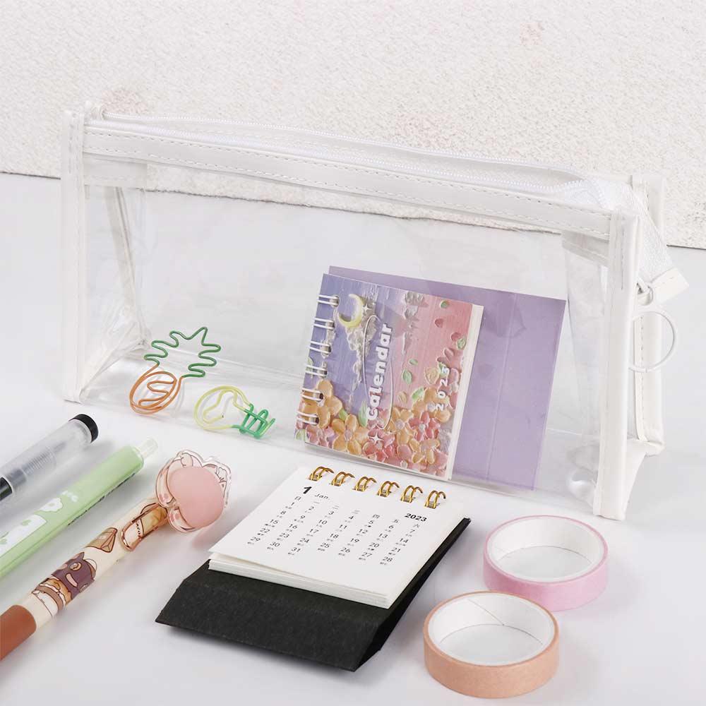 School Office Supply Students Gifts Pencil Case Zipper Pen Pouch Transparent Pencil Bag Storage Bag