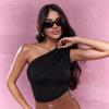 Women's Single Shoulder T-shirt Spring/Summer New Style Slant Neck Off Shoulder Top