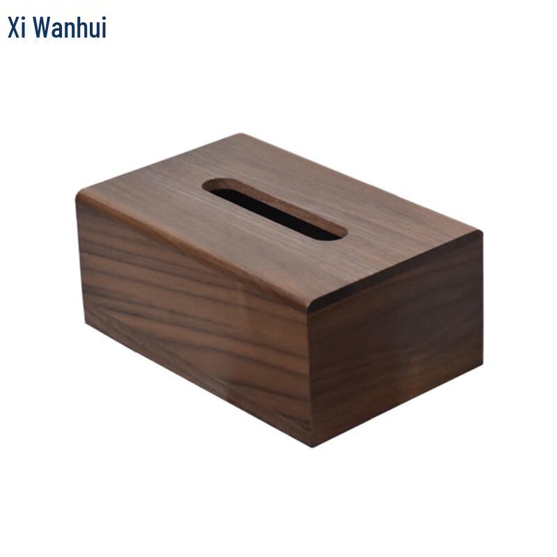 Walnut Wood Office Tissue Box