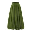 Falda de Media Longitud con Bolsillo de Color de Moda para Mujer, Holgada, Estilo Flor de Capullo, Cintura Elástica de Calle