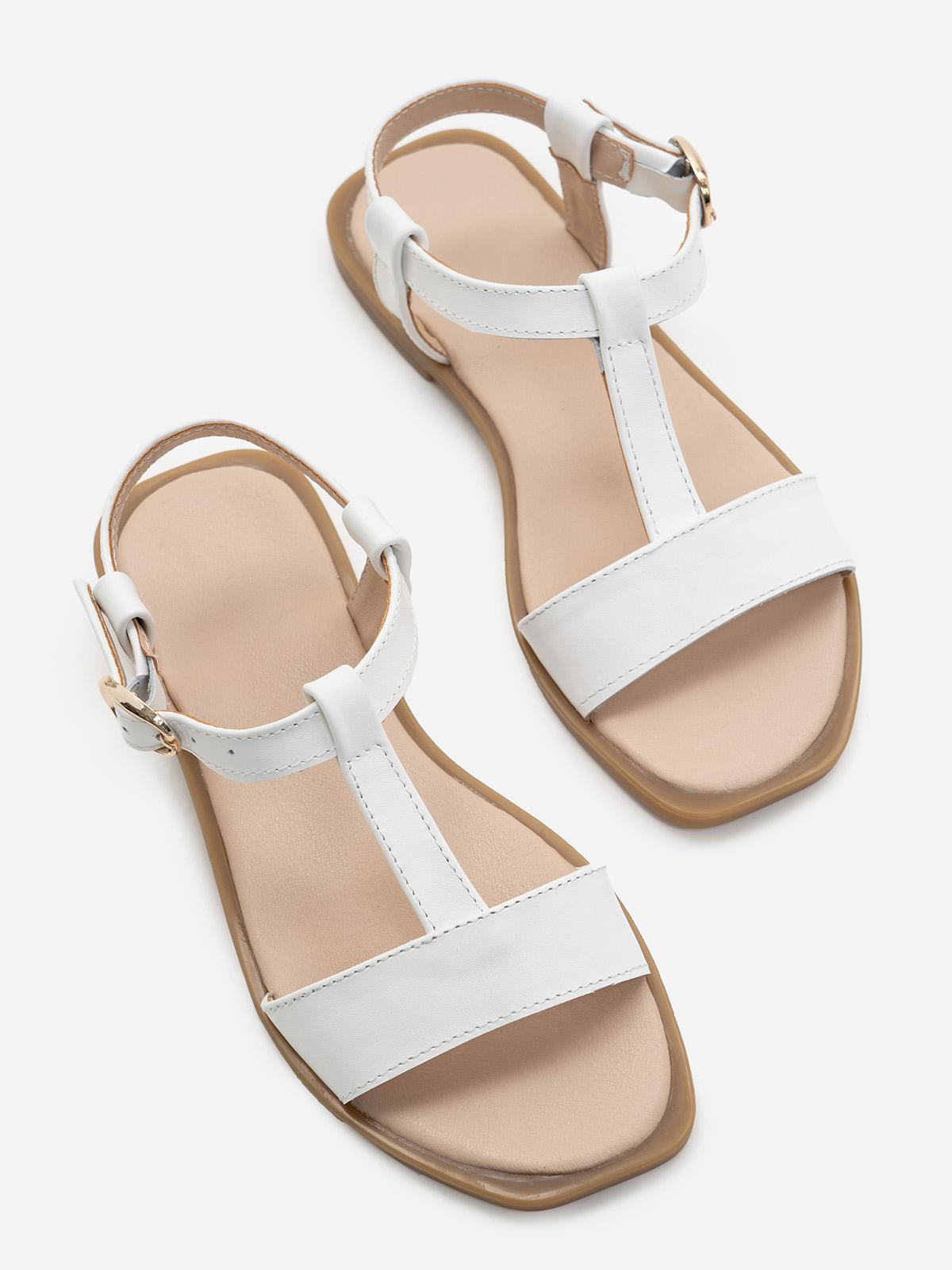 

Шкіряні босоніжки з Т-подібною вставкою ISSA Plus 39 білий