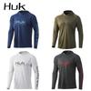 HUK Men's UPF 50+ Lightweight Ice Silk Hooded Long Sleeve Fishing Shirt