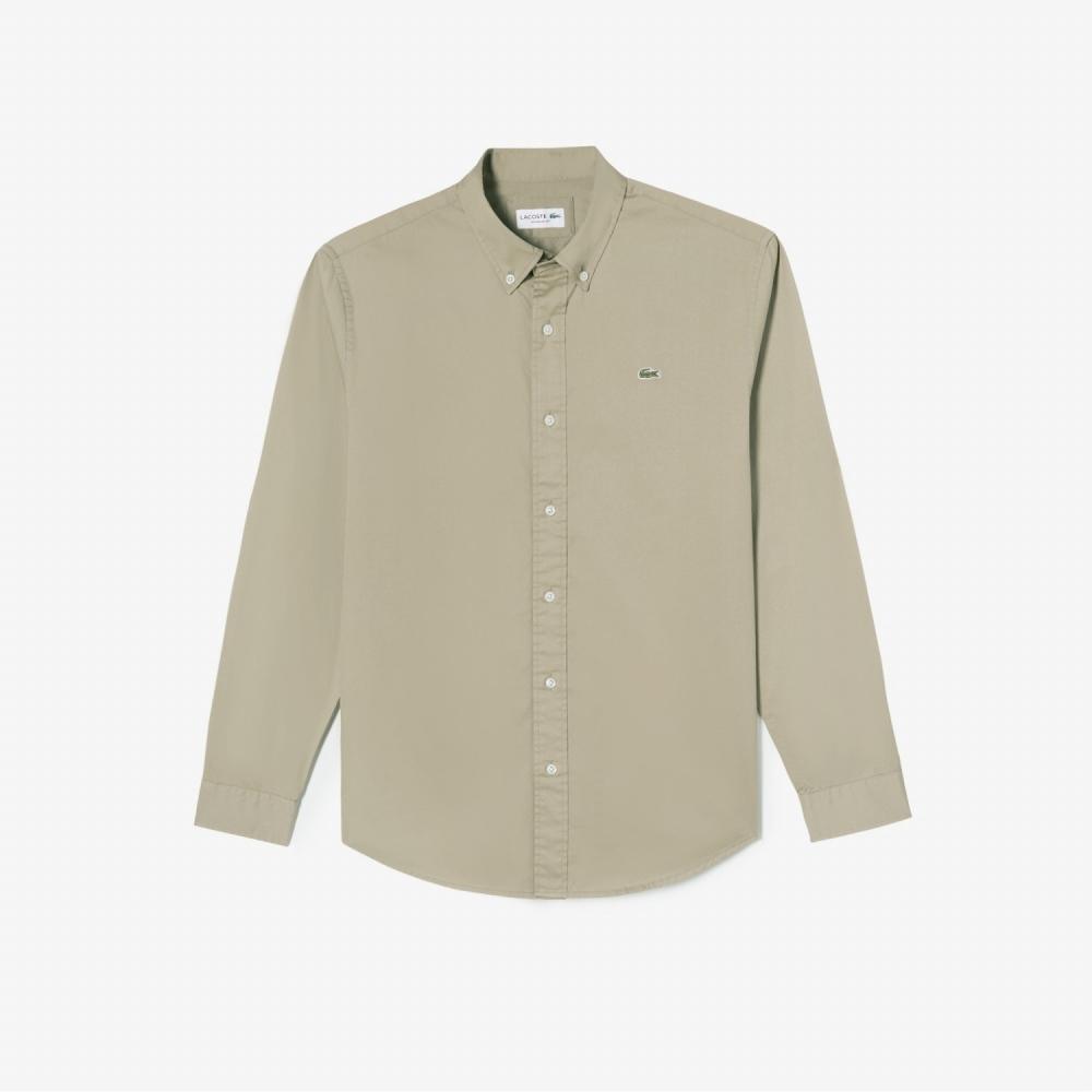 

Рубашка мужская из хлопкового твила LACOSTE светло-бежевая